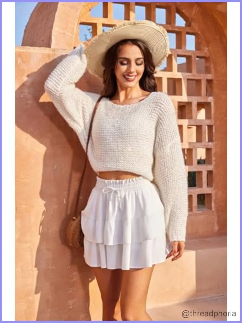 High Waist Ruffle Tiered Mini Skort with Pockets for Tennis Golf